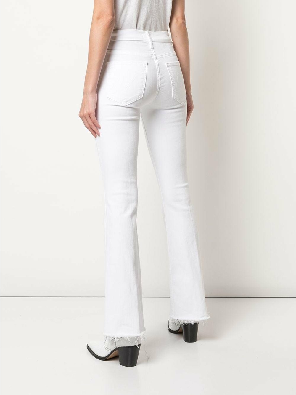 Mother Denim The Weekender Fray white denim jeans